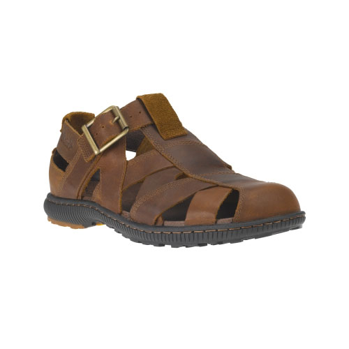 Men's Timberland® Hollbrook Leather Fisherman Sandals Brown