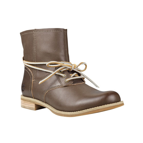 Women\'s Timberland® Savin Hill 3-Eye Leather Ankle Boots  Dark Olive Full-Grain