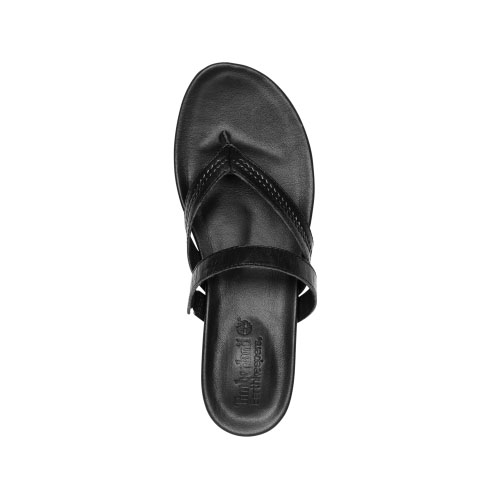 Women\'s Timberland® Harborview Leather Thong Sandals Black Full-Grain